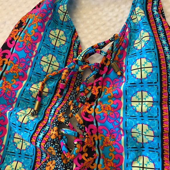 NWT! HOBIE Bright Multicolor One Piece Swimsuit - Picture 6 of 13